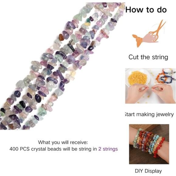 Fluorite Crystal Beads 400 Pcs Natural Chip Stone - Picture 3 of 8